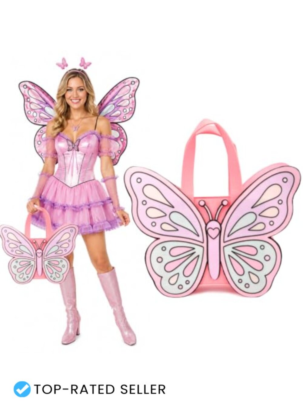 Butterfly Trick or Treat Bag Halloween Candy Basket Costume Accessory